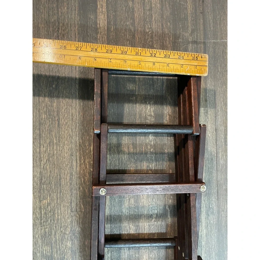 Vintage Wood Accordion Wine Rack 10 Bottle Collapsible Folding Countertop Brown